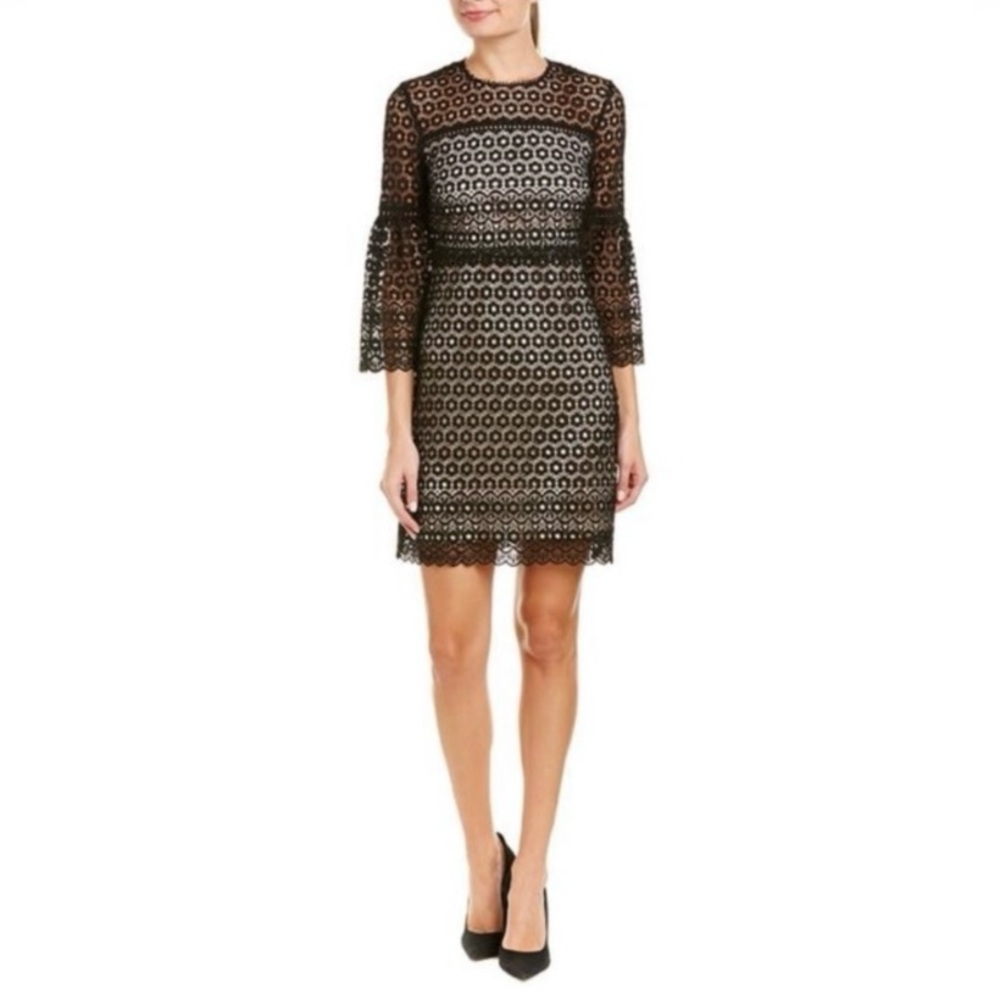 J.Crew Black Daisy Lace Floral Eyelet Bell Sleeve Size 0